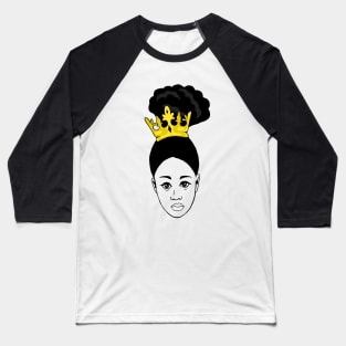 Brown Skin Girl Afro Melanin Queen Baseball T-Shirt